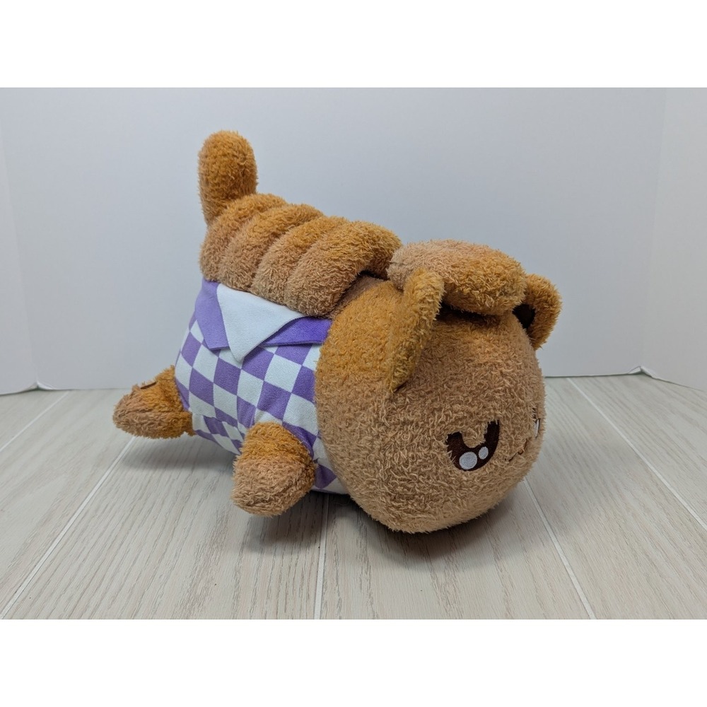 Aphmau‎ MeeMeow Plush Brown Onion Ring Cat Checked Purple White Tan Brown